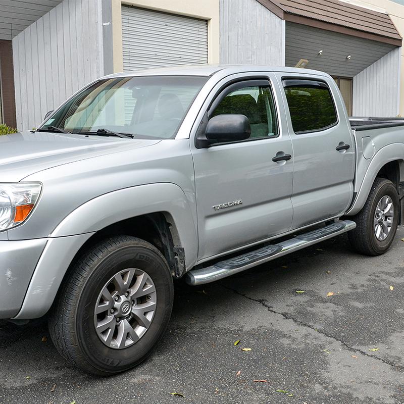 2005-15 Toyota Tacoma Crew Cab Window Visors Wind Deflectors Rain Guards In-Channel EOS Visors