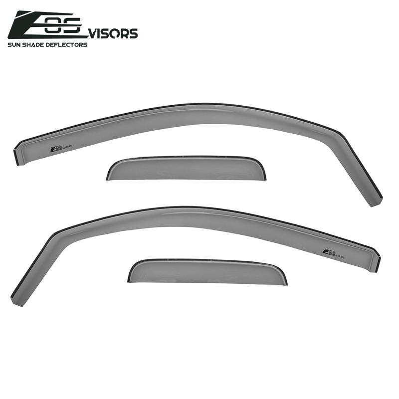 2005-15 Toyota Tacoma Extended Cab Window Visors Wind Deflectors Rain Guards In-Channel EOS Visors