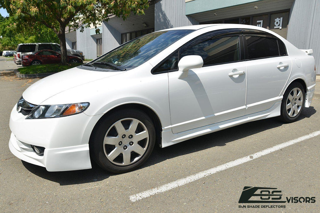 2006-11 Honda Civic Sedan Window Visors Wind Deflectors Rain Guards Tape-On EOS Visors