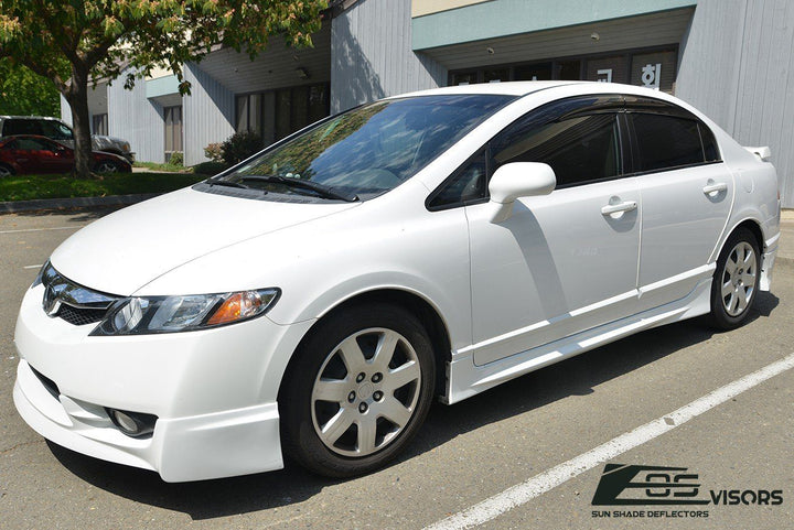2006-11 Honda Civic Sedan Window Visors Wind Deflectors Rain Guards Tape-On EOS Visors