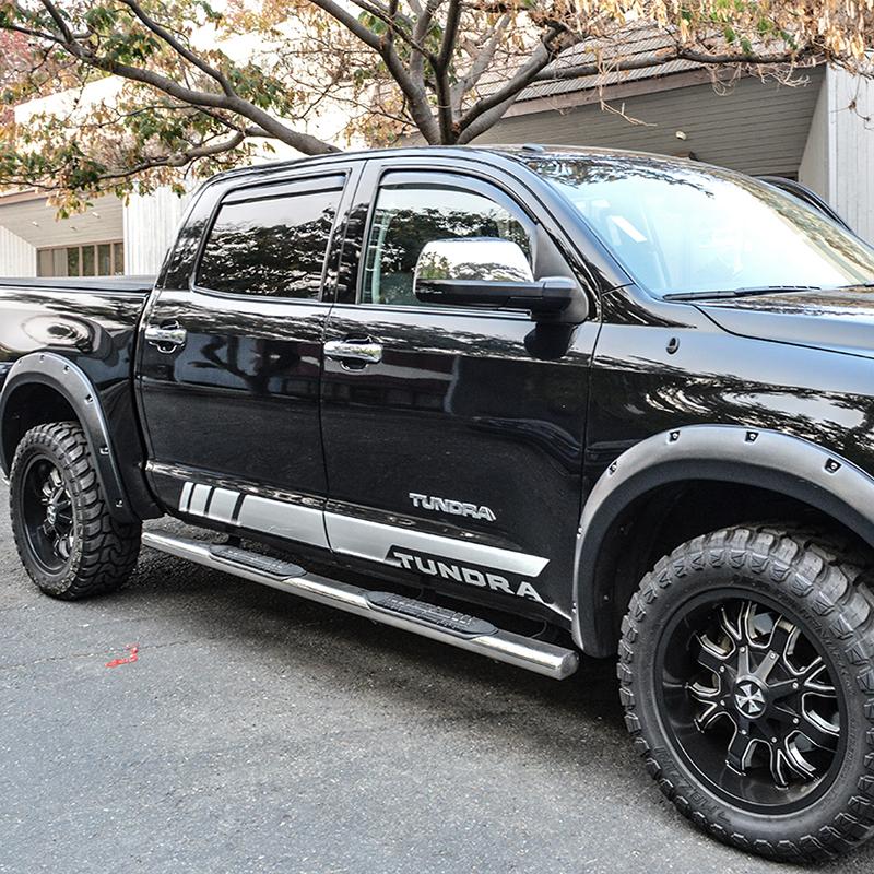 2007-19 Toyota Tundra Crew Cab Window Visors Wind Deflectors Rain Guards In-Channel EOS Visors