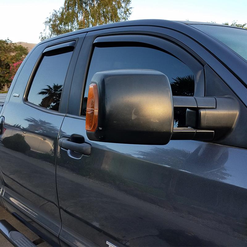 2007-19 Toyota Tundra Double Cab Window Visors Wind Deflectors Rain Guards In-Channel EOS Visors
