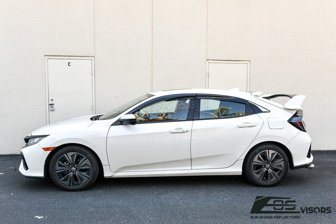 2016-21 Honda Civic Hatchback Tape-On Window Visors Wind Deflectors Rain Guards Tape-On EOS Visors