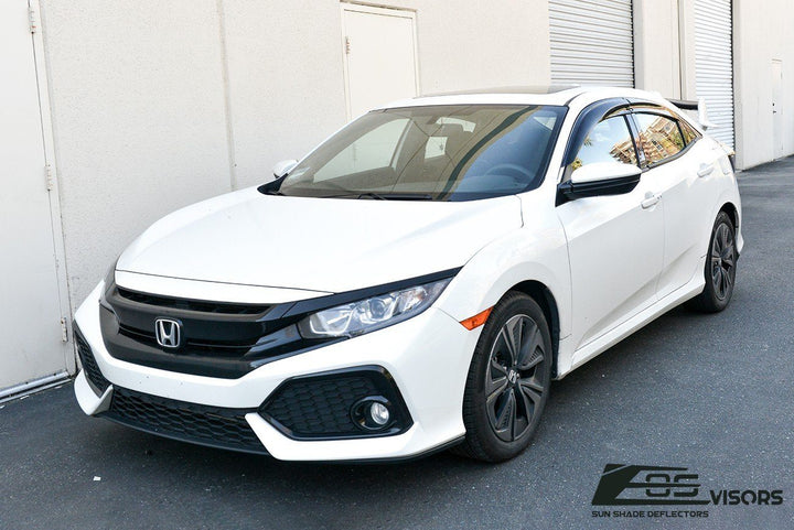 2016-21 Honda Civic Hatchback Tape-On Window Visors Wind Deflectors Rain Guards Tape-On EOS Visors