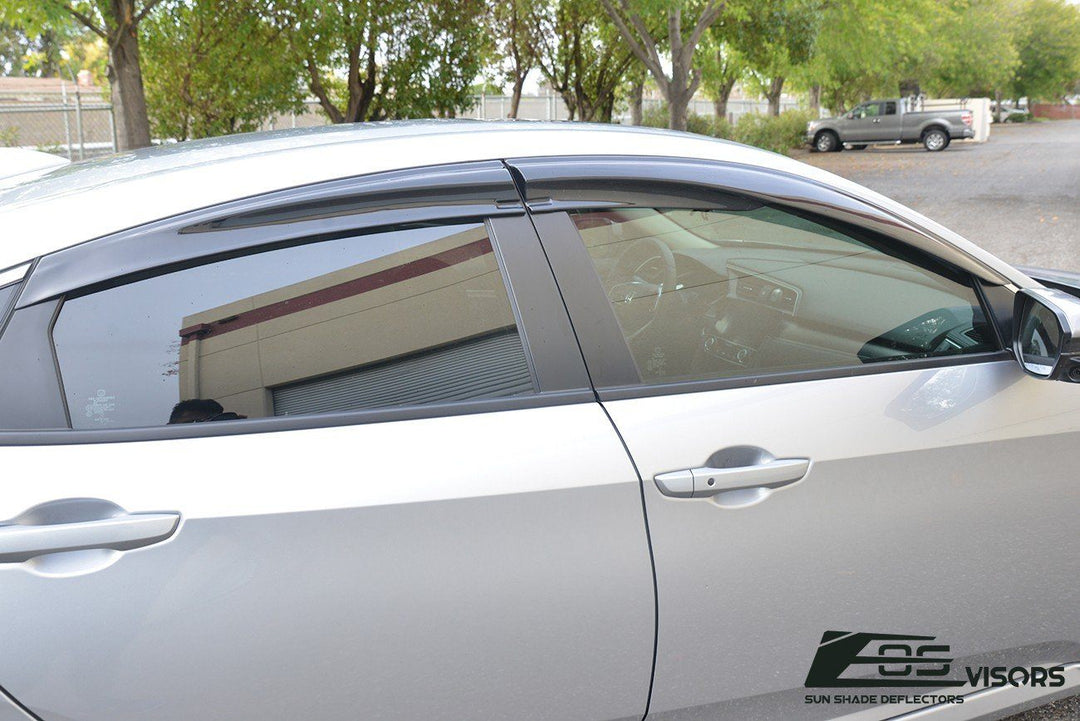 2016-Up Honda Civic Sedan Tape-On Window Visors Wind Deflectors Rain Guards Tape-On EOS Visors