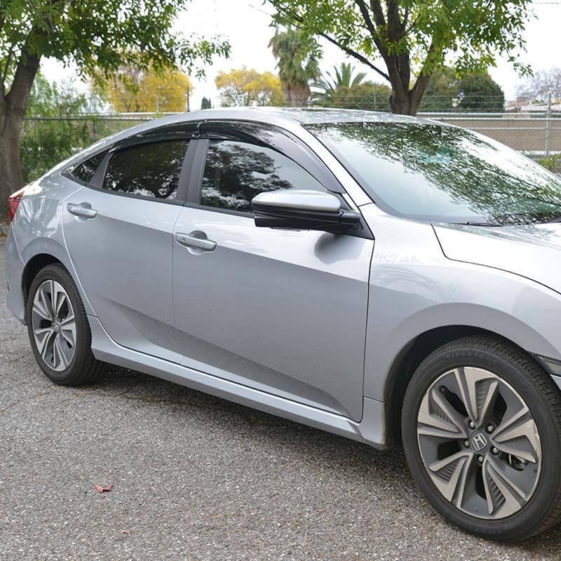 2016-Up Honda Civic Sedan Tape-On Window Visors Wind Deflectors Rain Guards Tape-On EOS Visors