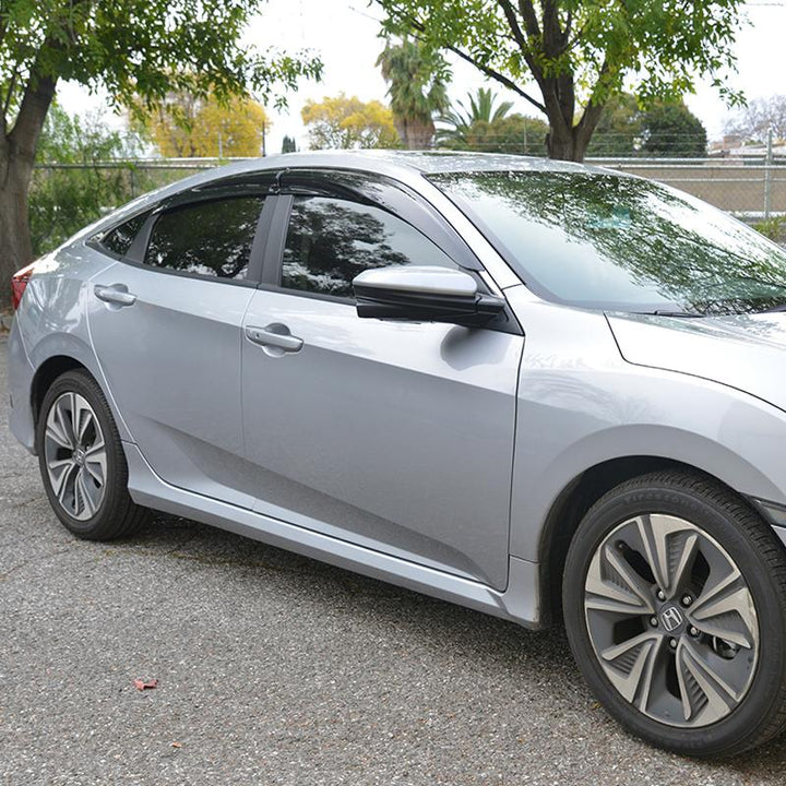 2016-Up Honda Civic Sedan Tape-On Window Visors Wind Deflectors Rain Guards Tape-On EOS Visors