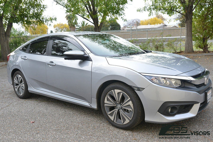2016-Up Honda Civic Sedan Tape-On Window Visors Wind Deflectors Rain Guards Tape-On EOS Visors