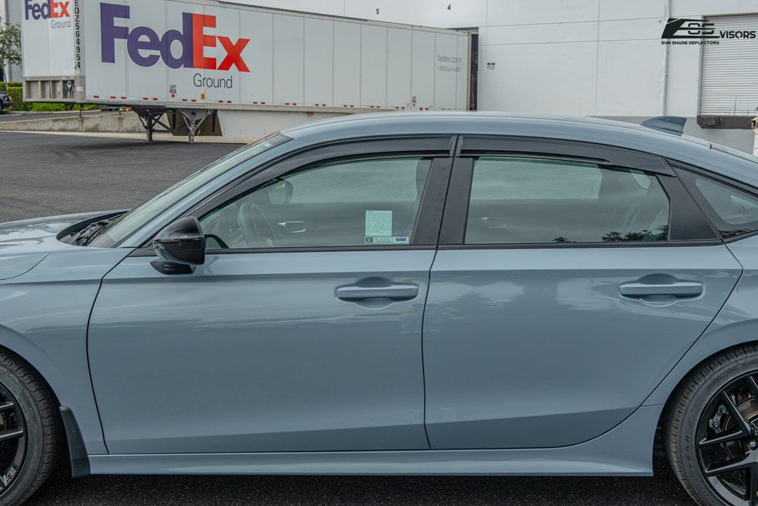 2022-Up Honda Civic JDM Style Tape-On Window Visors Wind Deflectors Rain Guards Tape-On EOS Visors