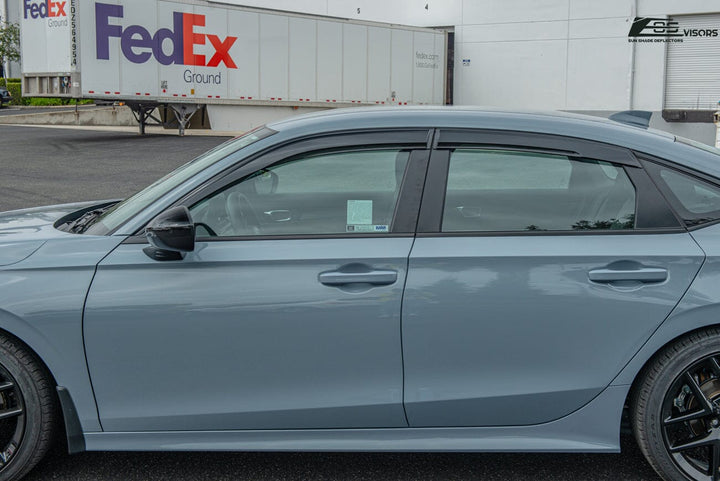 2022-Up Honda Civic JDM Style Tape-On Window Visors Wind Deflectors Rain Guards Tape-On EOS Visors