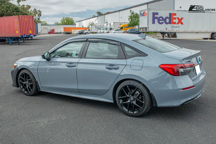 2022-Up Honda Civic JDM Style Tape-On Window Visors Wind Deflectors Rain Guards Tape-On EOS Visors