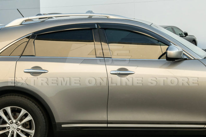 2009-17 Infiniti FX35 FX37 FX50 QX70 Window Visors Deflectors Rain Guards Tape-On EOS Visors 