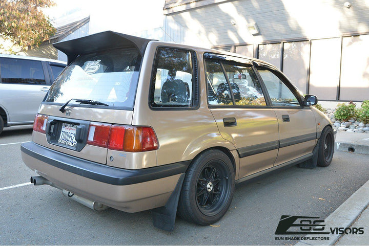1988-91 Honda Civic Wagon Window Visors Wind Deflectors Rain Guards Tape-On EOS Visors 