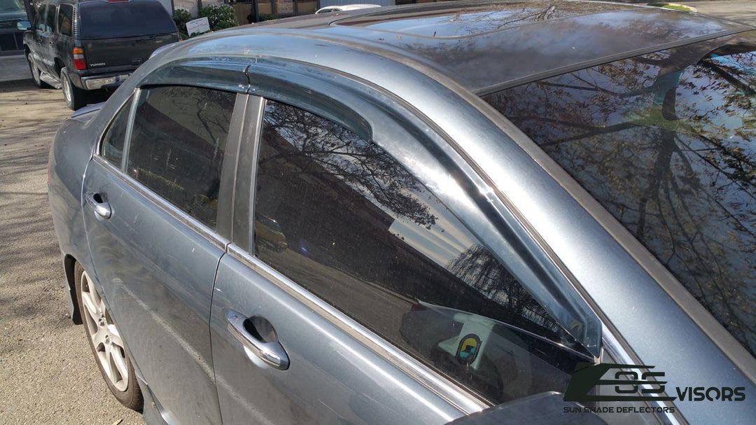 2004-08 Acura TSX Sedan Window Visors Wind Deflectors Rain Guards Tape-On EOS Visors 