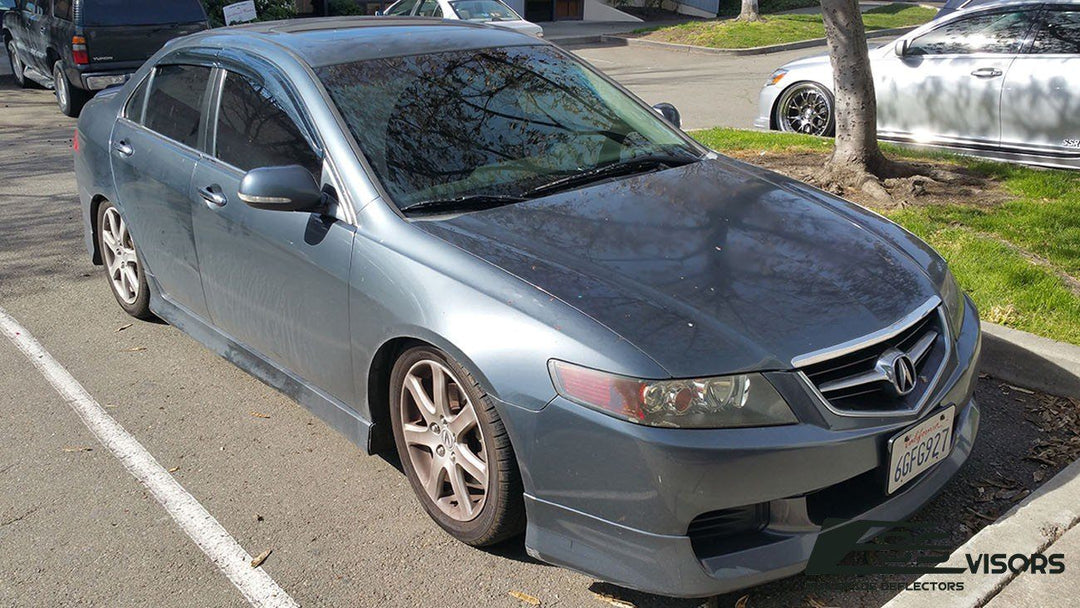 2004-08 Acura TSX Sedan Window Visors Wind Deflectors Rain Guards Tape-On EOS Visors 