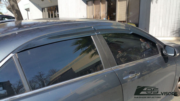 2004-08 Acura TSX Sedan Window Visors Wind Deflectors Rain Guards Tape-On EOS Visors 
