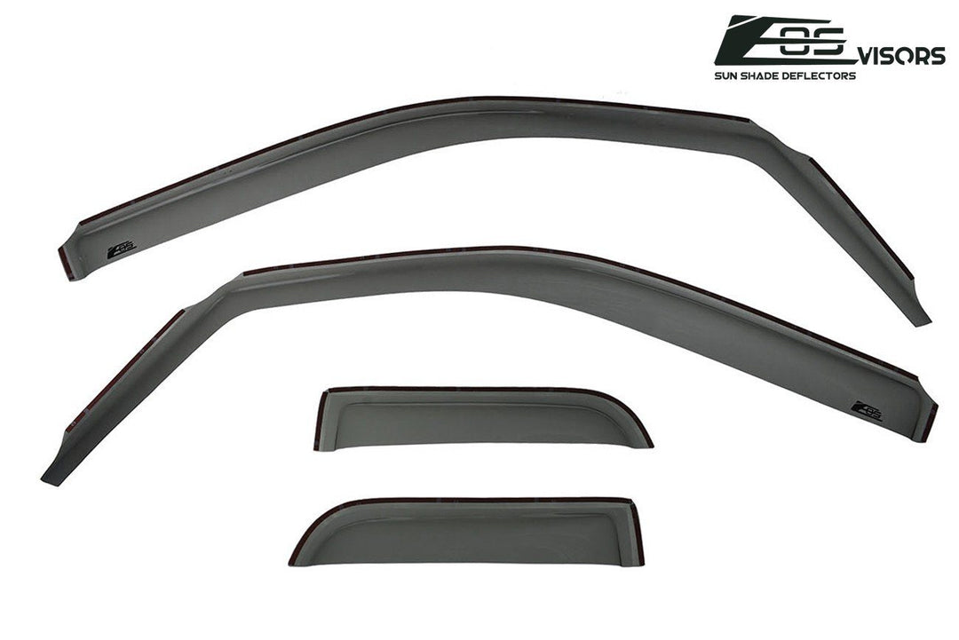 2004-14 Ford F-150 Double Cab Window Visors Wind Deflectors Rain Guards Vents In-Channel EOS Visors 