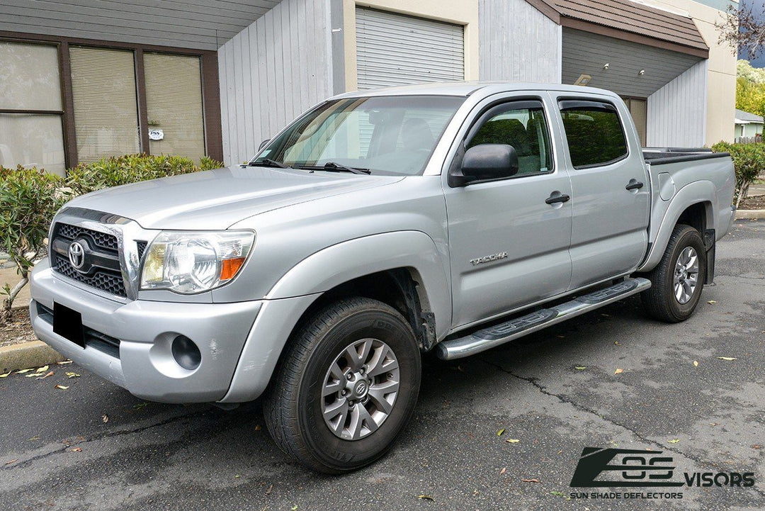 2005-15 Toyota Tacoma Crew Cab Window Visors Wind Deflectors Rain Guards In-Channel EOS Visors 