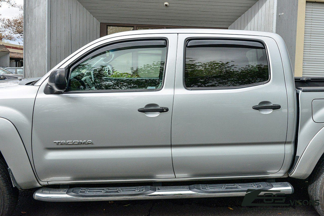 2005-15 Toyota Tacoma Crew Cab Window Visors Wind Deflectors Rain Guards In-Channel EOS Visors 