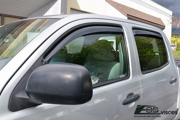 2005-15 Toyota Tacoma Crew Cab Window Visors Wind Deflectors Rain Guards In-Channel EOS Visors 