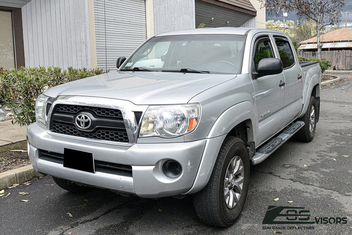 2005-15 Toyota Tacoma Crew Cab Window Visors Wind Deflectors Rain Guards In-Channel EOS Visors 