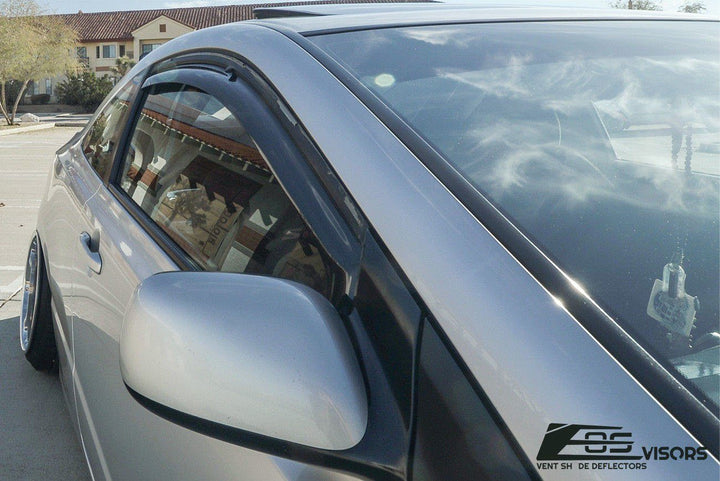 2006-11 Honda Civic Coupe Window Visors Wind Deflectors Rain Guards In-Channel EOS Visors 