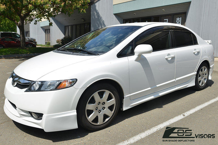 2006-11 Honda Civic Sedan Window Visors Wind Deflectors Rain Guards Tape-On EOS Visors 
