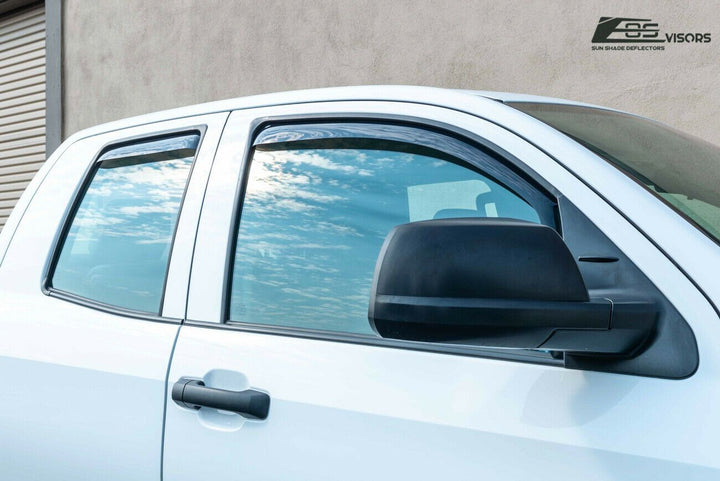 2007-19 Toyota Tundra Double Cab Window Visors Wind Deflectors Rain Guards In-Channel EOS Visors 
