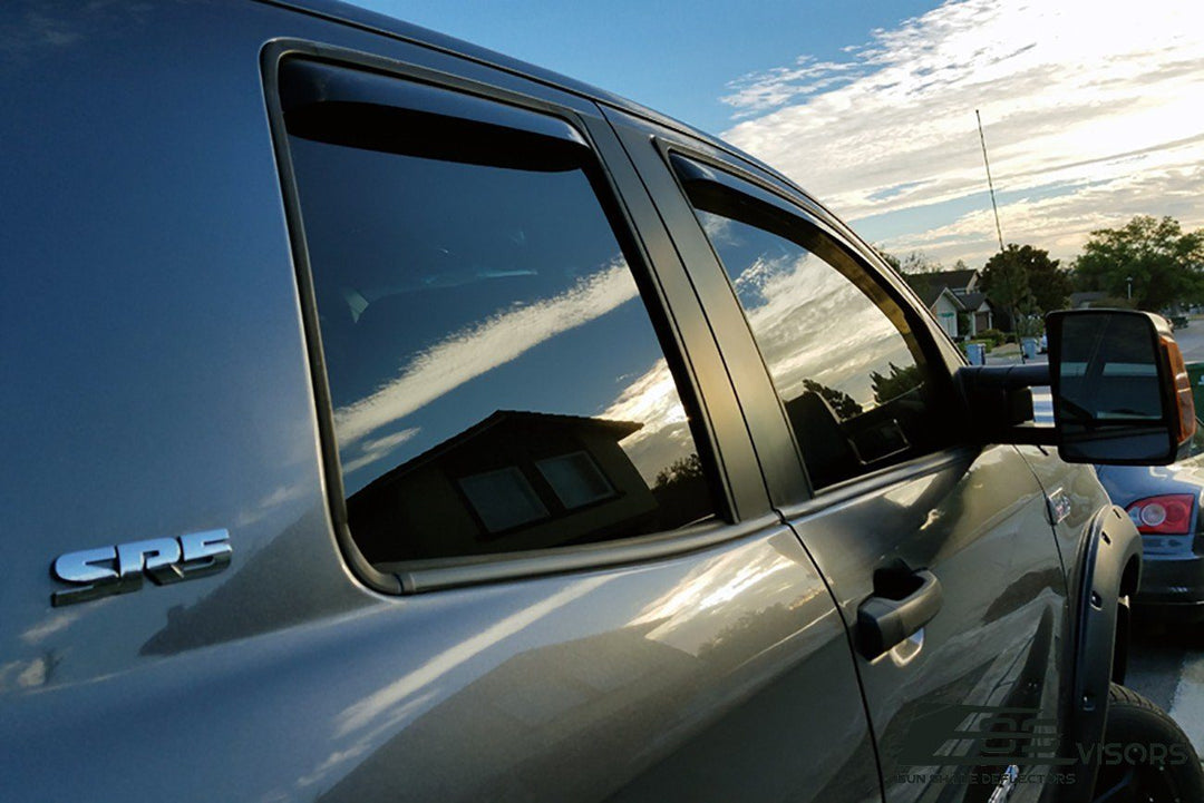 2007-19 Toyota Tundra Double Cab Window Visors Wind Deflectors Rain Guards In-Channel EOS Visors 