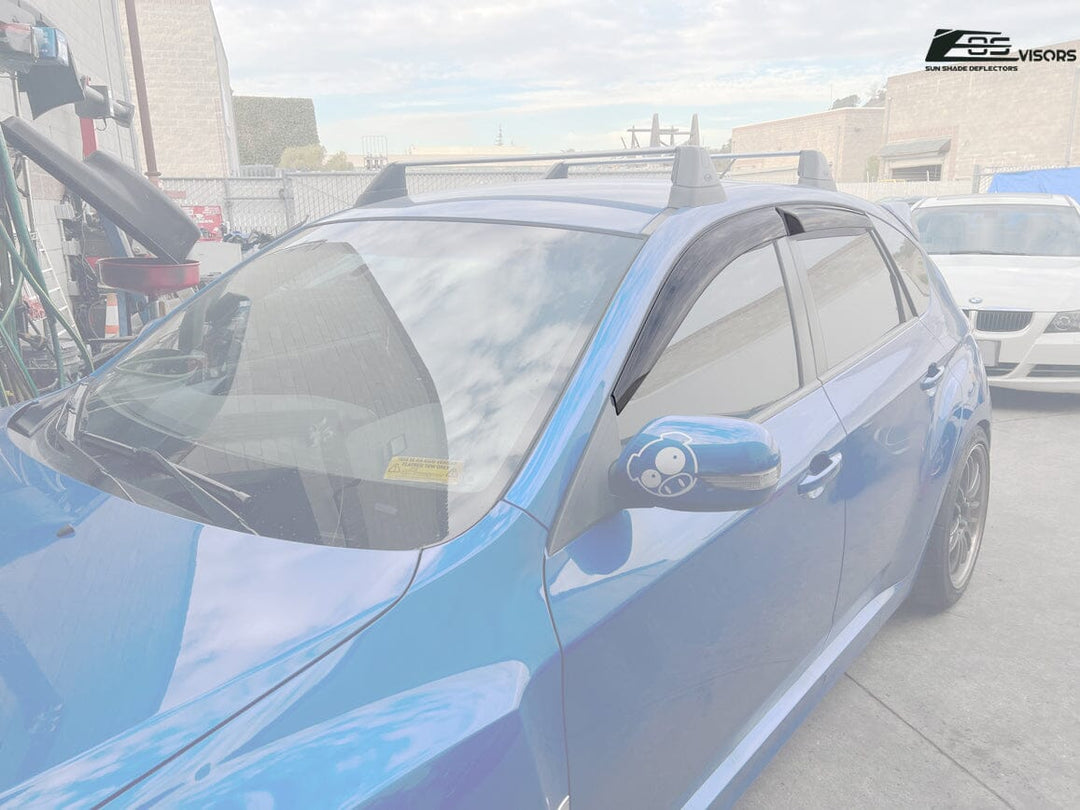 2008-14 Subaru WRX STi JDM Style Window Visors Wind Deflectors Rain Guards Tape-On EOS Visors 