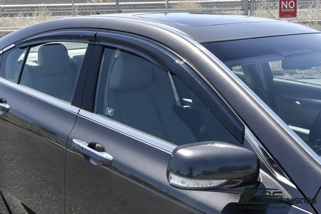 2009-14 Acura TL Window Visors Wind Deflectors Rain Guards Vents Tape-On EOS Visors 