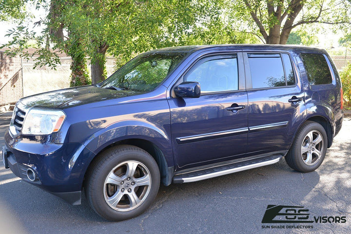 2009-15 Honda Pilot Window Visors Wind Deflectors Rain Guards In-Channel EOS Visors 