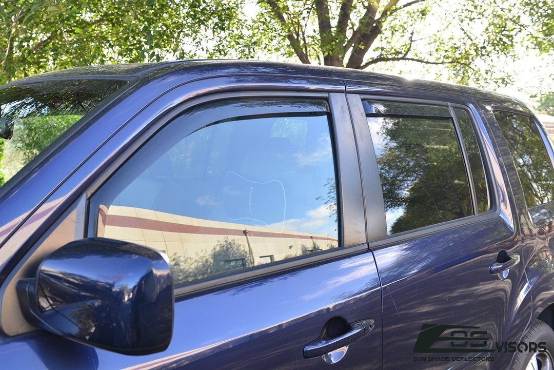 2009-15 Honda Pilot Window Visors Wind Deflectors Rain Guards In-Channel EOS Visors 