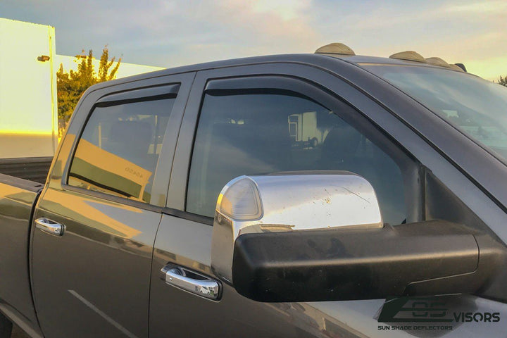 2009-18 Ram 1500 2500 3500 Crew Cab Window Visors Wind Deflectors Rain Guards In-Channel EOS Visors 