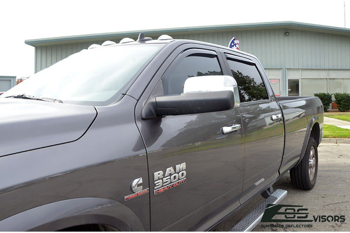 2009-18 Ram 1500 2500 3500 Crew Cab Window Visors Wind Deflectors Rain Guards In-Channel EOS Visors 