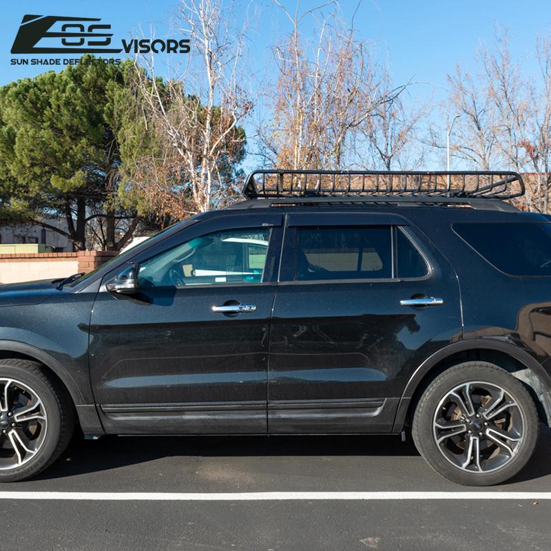 2011-19 Ford Explorer Window Visors Wind Deflectors Rain Guards Tape-On EOS Visors 