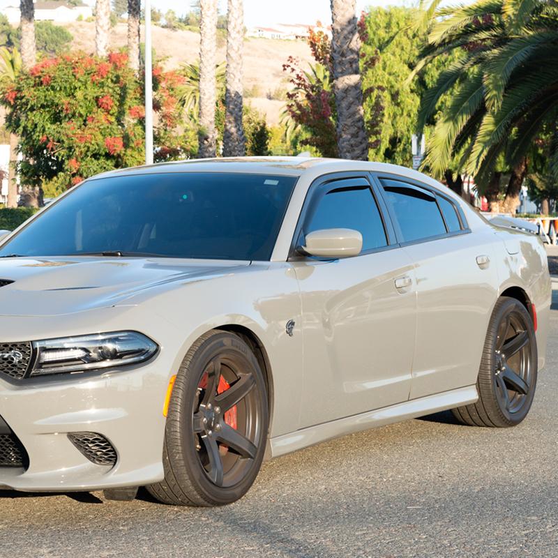 Gearzaar Black Window Visors For 2011-2023 Dodge Charger - 4pcs Rain Guards