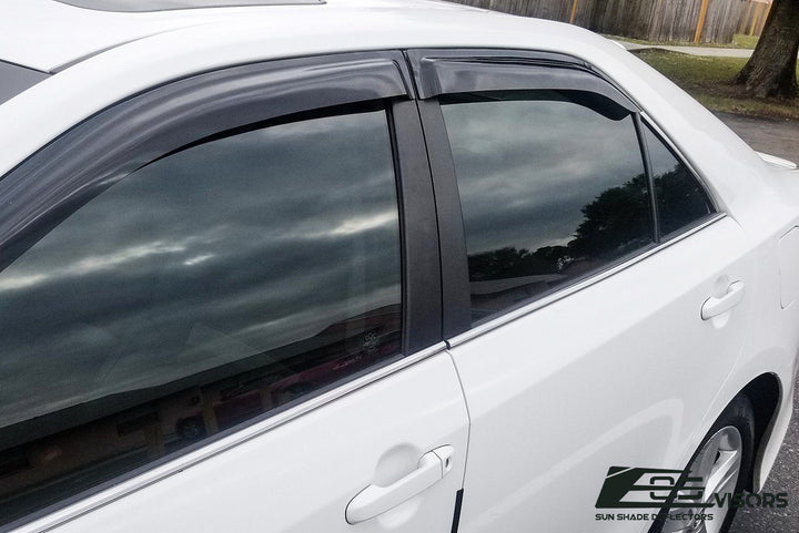 2012-14 Toyota Camry Window Visors Wind Deflectors Rain Guards Tape-On EOS Visors 
