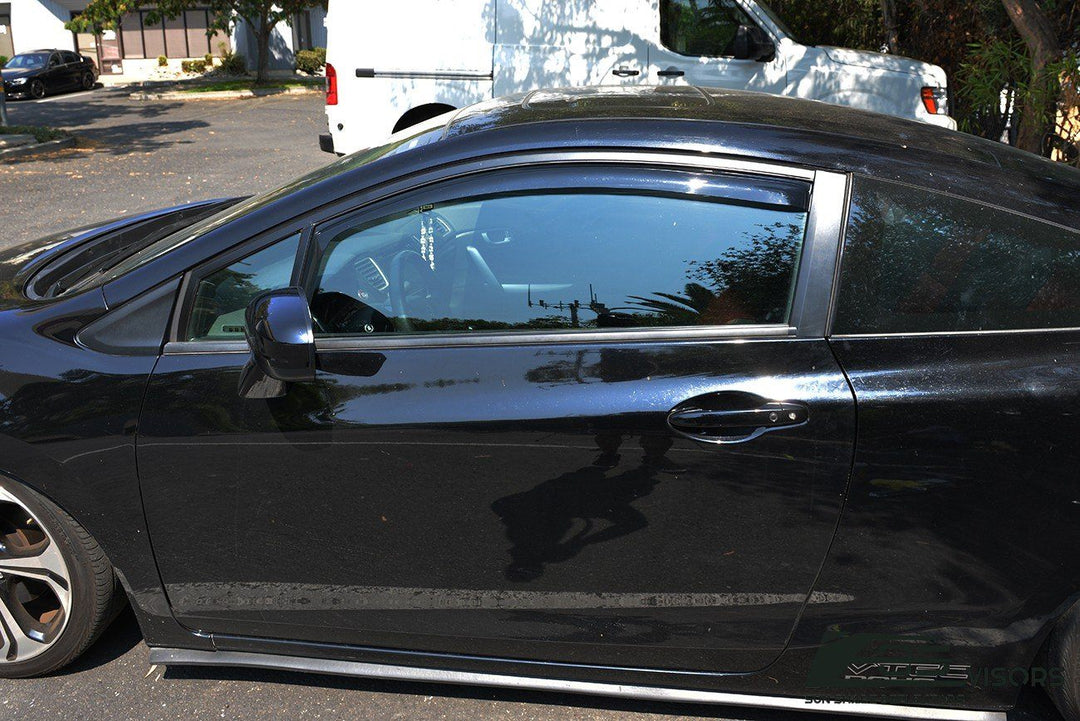 Window Visor For 2006-2011 Honda Civic, Out-Channel Rain Guards Shields Vent Deflector Shade Wind