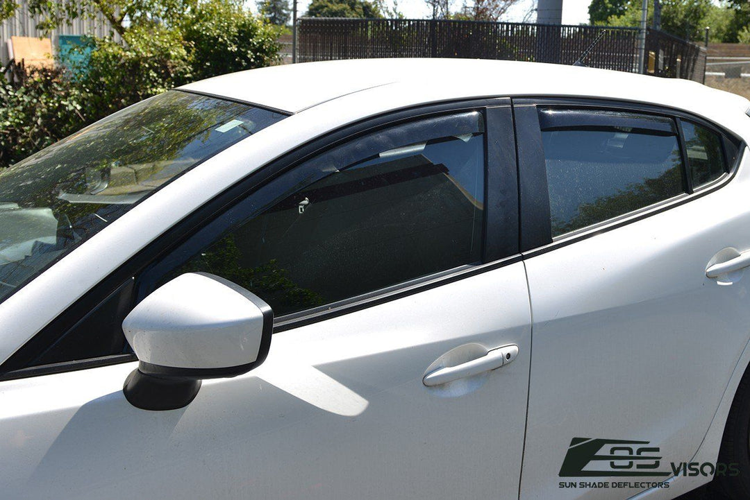 2014-18 Mazda 3 Window Visors Wind Deflectors Rain Guards Vents In-Channel EOS Visors 