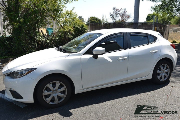 2014-18 Mazda 3 Window Visors Wind Deflectors Rain Guards Vents In-Channel EOS Visors 