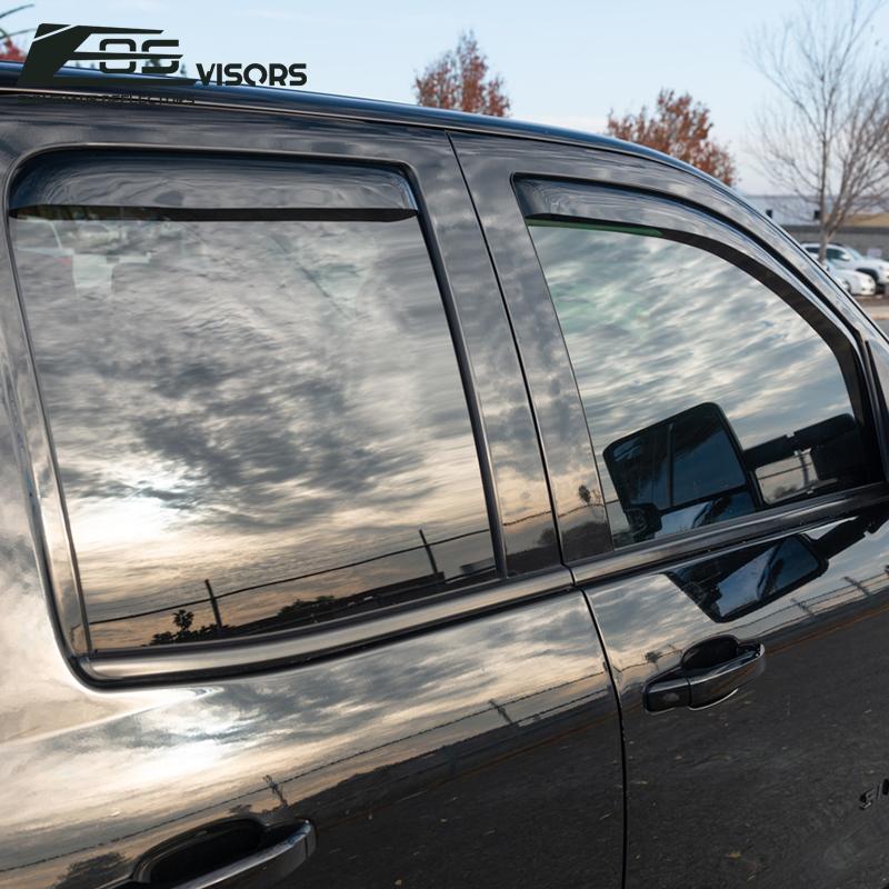 2014-18 Silverado 1500 Double Cab Window Visors Deflectors In-Channel EOS Visors 