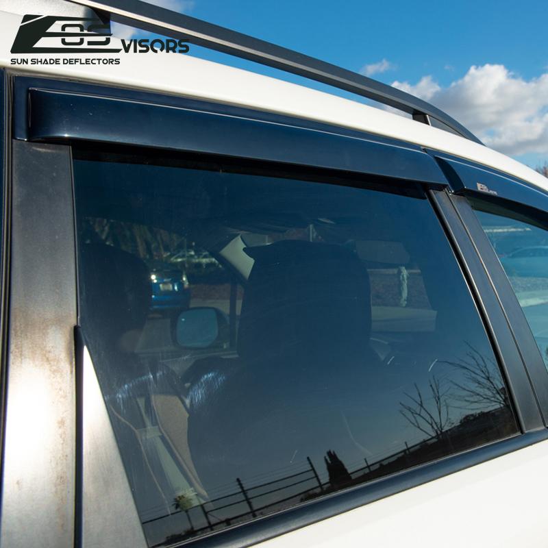 2014-18 Subaru Forester Window Visors Wind Deflectors Rain Guards Tape-On EOS Visors 