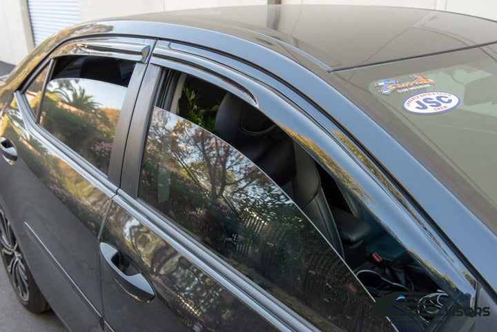 2014-19 Toyota Corolla Window Visors Wind Deflectors Rain Guards Tape-On EOS Visors 