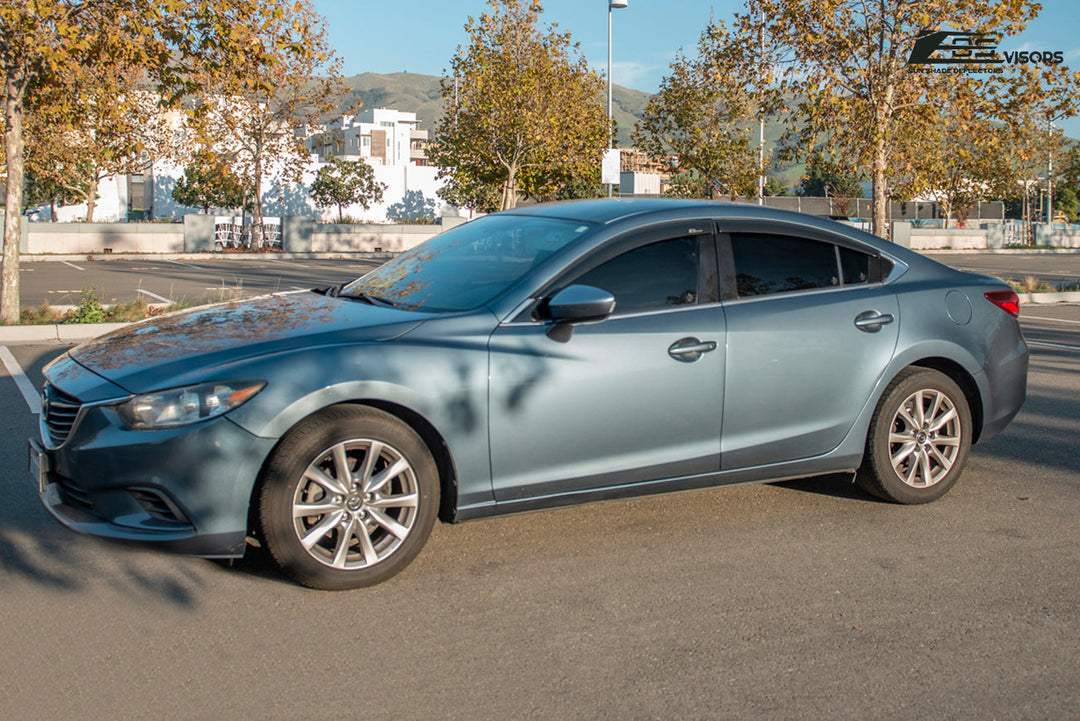 2014-Up Mazda 6 Window Visors Wind Deflectors Rain Guards Vents Tape-On EOS Visors 