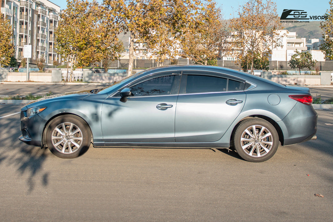 2014-Up Mazda 6 Window Visors Wind Deflectors Rain Guards Vents Tape-On EOS Visors 