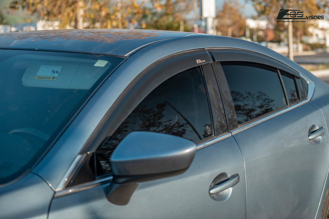 2014-Up Mazda 6 Window Visors Wind Deflectors Rain Guards Vents Tape-On EOS Visors 