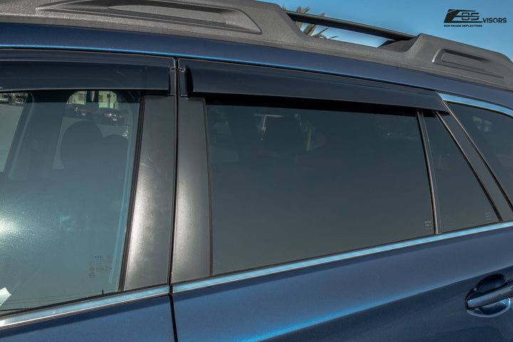 2015-19 Subaru Outback Window Visors Wind Deflectors Rain Guards Tape-On EOS Visors 