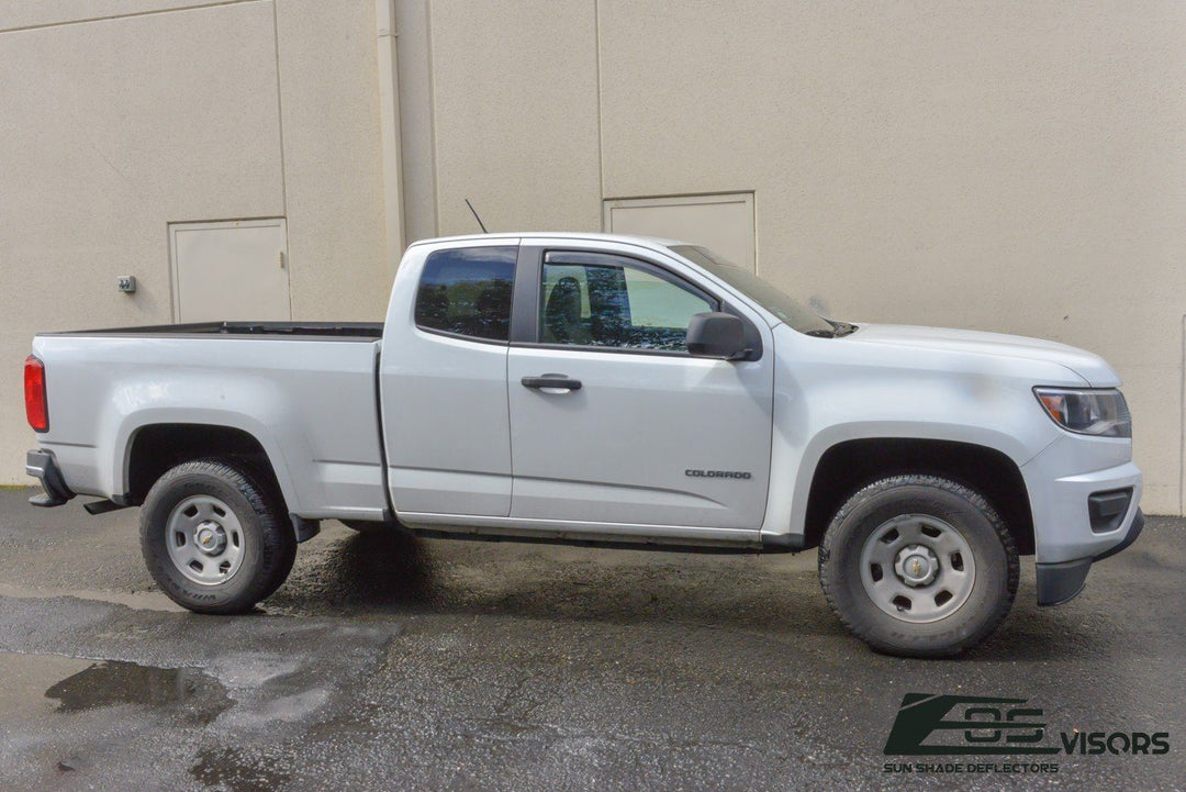 2015-21 Chevrolet Colorado Extended Cab Window Visors Wind Deflectors Rain Guards Vents In-Channel EOS Visors 