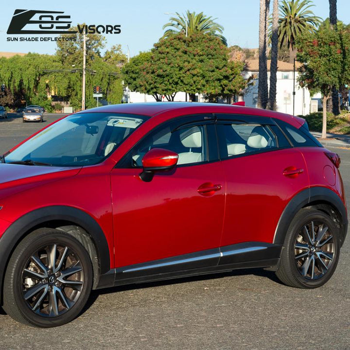 2016-19 Mazda CX-3 Window Visors Wind Deflectors Rain Guards Tape-On EOS Visors 